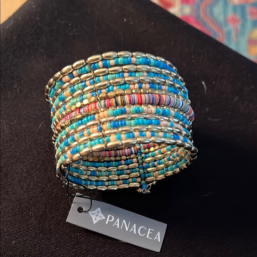 Multicolor Beaded Cuff Bracelet
